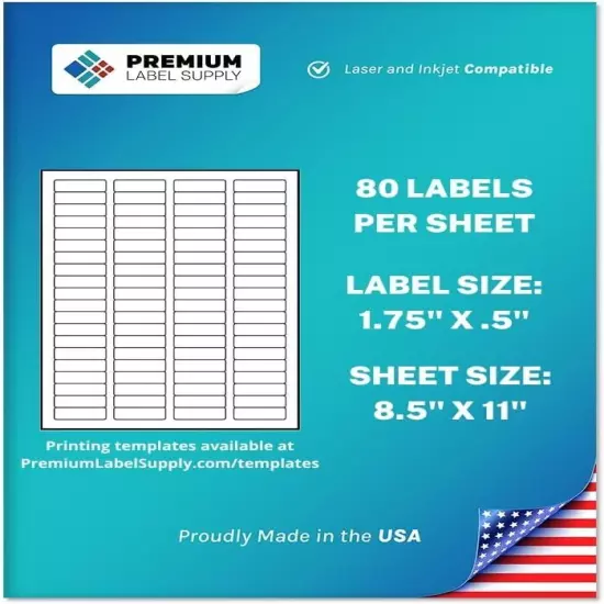 Premium Label Supply White Sticker Return Address 2000 Labels, Multicolor 