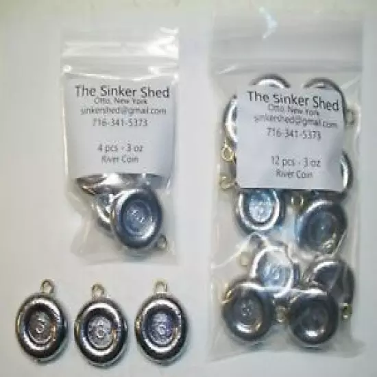 3 oz river coin sinkers - quantity of 4/6/12/25/50/100/250/320 FREE SHIPPING