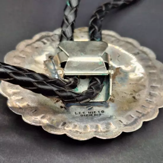 Gorgeous Turquoise & Sterling Silver Zuni Bolo Tie