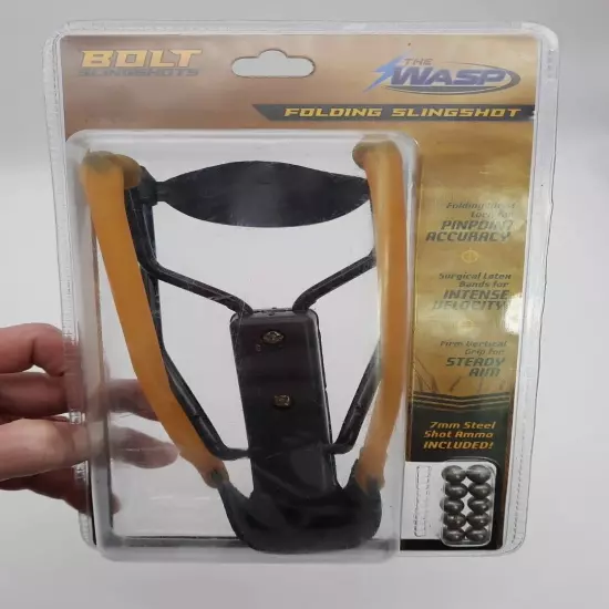 New "The Wasp" Folding Slingshot-7mm 10 Steel Shot