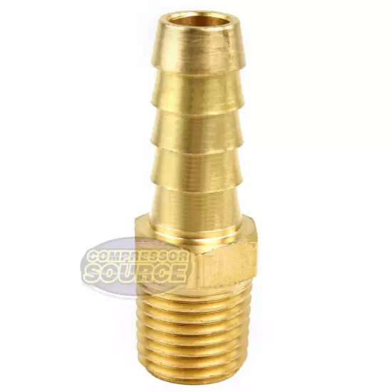 3/8" X 1/4" MNPT Brass Air Hose Barb Fitting For 3/8" Hose