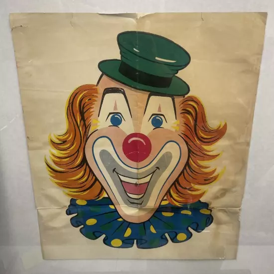 BEISTLE Pin The Nose On The Clown Party Game Birthday 16.5 x 18 Poster Vtg 1989