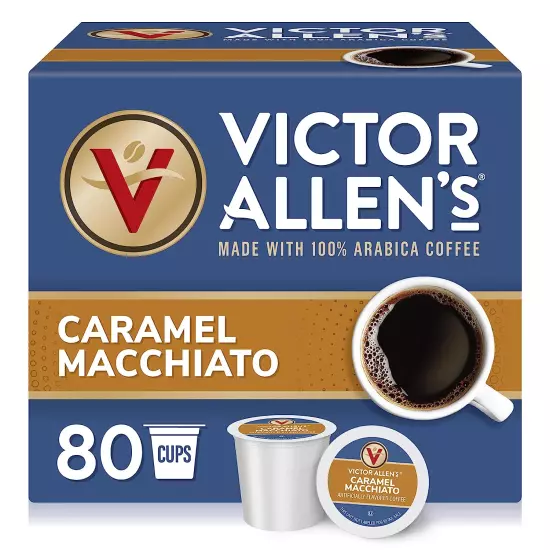 Caramel Macchiato Flavored, 80 Count, Medium Roast, Single Serve Coffee Pods ...