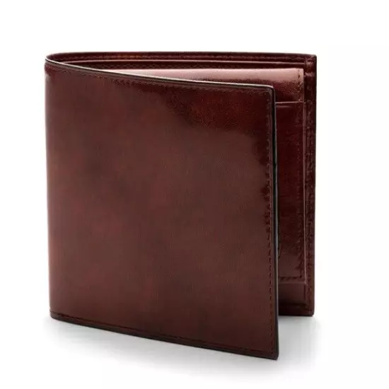 Bosca Leather Credit Wallet w/ID Euro Size Passcase + RFID Color Dark Brown NEW