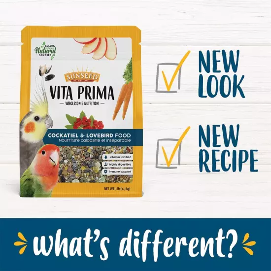 Vita Prima Wholesome Nutrition, Cockatiel & Lovebird Food, 3 Lb