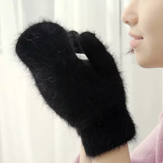 New Gloves Rabbit Wool Winter Fur All Finger Warm Fashion Mittens Warmer Gloves