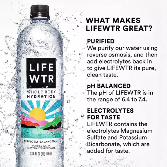 Premium Purified Water, Ph Balanced with Electrolytes, 100% Recycled Plastic Bot