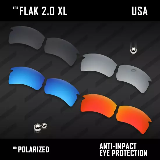 Anti Scratch Polarized Replacement Lenses for-Oakley Flak 2.0 XL OO9188 Options