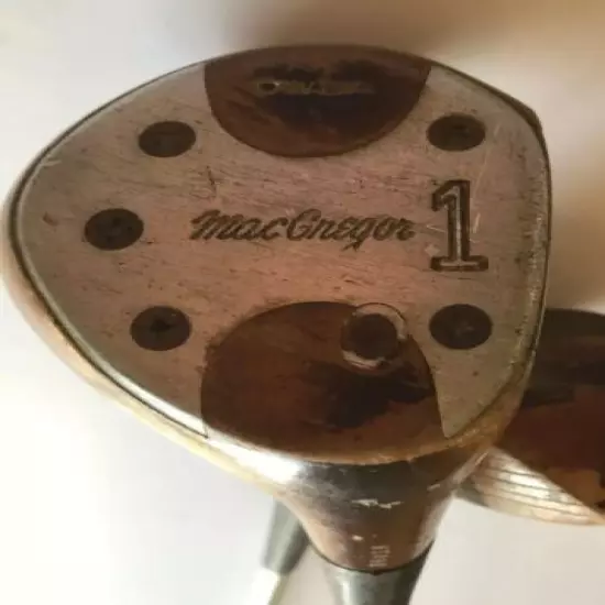 Vtg Persimmon MacGregor MT Tourney OW2A Woods 1, 3, 4, 5 Golf Clubs Steel Shafts