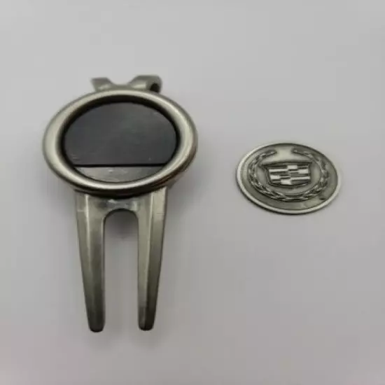 Vintage Cadillac Golf Chrome Metal Divot Tool Money Clip