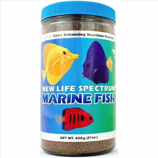 New Life Spectrum Marine Fish Regular Sinking Pellet Marine Fish Food 1mm 600g