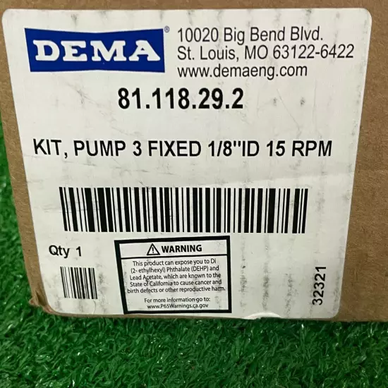 Dema 81.118.29.2 Pump With Motor, 3 Roller Fixed, 1/8" ID, 15 RPM, 81-118-29-2