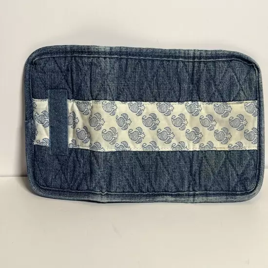 Lemon Hill Tri-Fold Wallet Quilted Chambray Denim Folding Pockets Credit Card