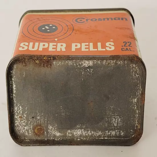 Vintage Crossman Super Pells .22 Cal Air Gun Pellets Advertising Tin (Full)