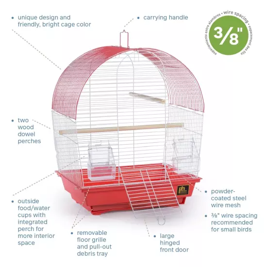 Prevue Pet Products South Beach Dome Top Bird Cage, Coral (SP50100)