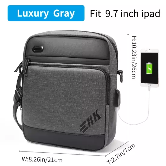 Men'S Bag Luxury Men Shoulder Bag for 9.7" Ipad Casual Crossbody Bags High Quali