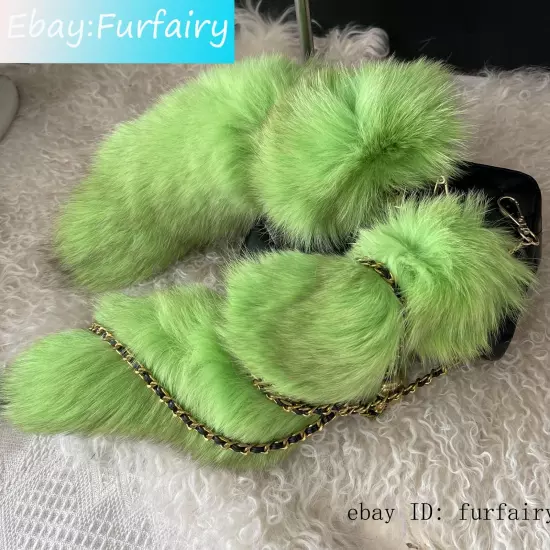 2/5/10 wholesale Dyed Color Real Blue Fox Tail Fur Keyring Pendant Cosplay Toy