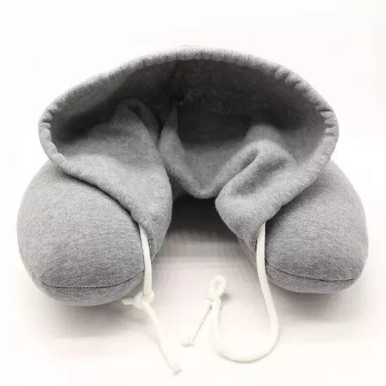 U-Shaped Hooded Neck Pillow w/ Hoodie Cover