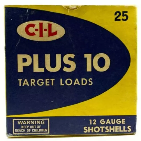 1960s CIL Plus 10 Target Loads 12 Ga EMPTY Ammo Box 5697-LX