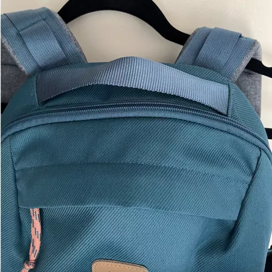 Brand New Never Used The North Face Teal Backpack w Orange Zippers. Many Pockets