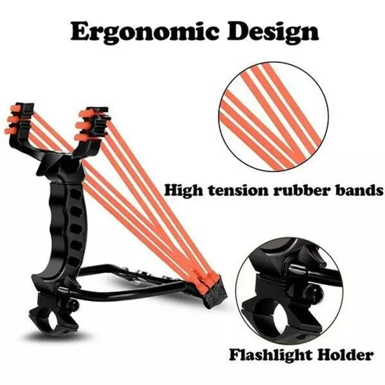 Professional Folding Slingshot Set Laser Hunting High Velocity Catapult w/ Wrist