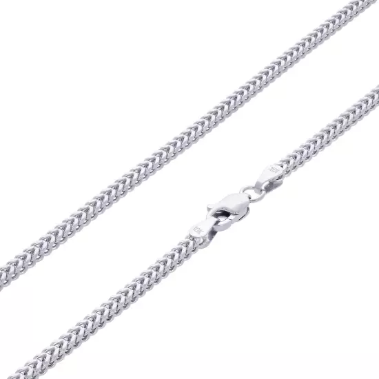 10K White Gold 2mm Franco Box Wheat Foxtail Chain Necklace Mens Womens 16"- 26"