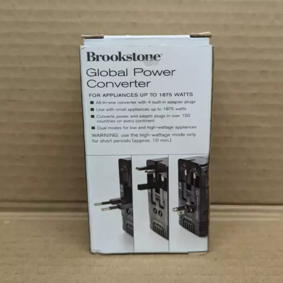 Brookstone Global Power Converter For Appliances Up To 1875 Watts Black