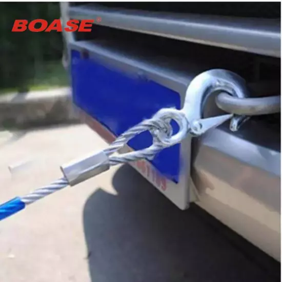 Auto Car Vehicle Boat Steel Wire Tow Rope Emergency Steel Cable Towing Strap Hau