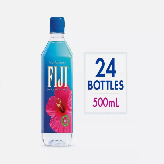 (24 Pack) FIJI Natural Artesian Water with Electrolytes and Minerals, 16.9 Fl Oz