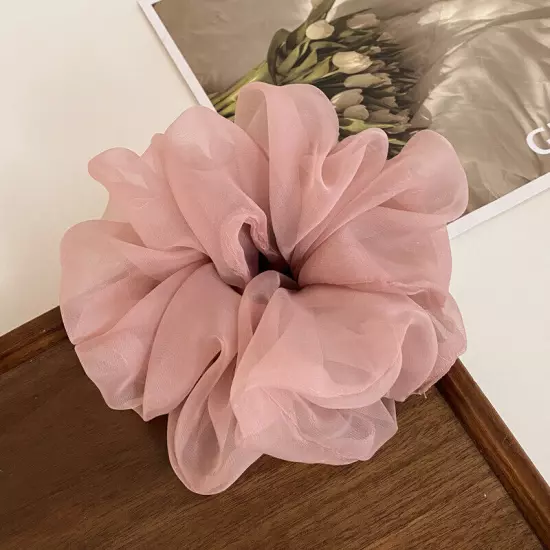 Organza Hair Scrunchies Rubber Band Soft Elastic Hair Ring Ponytail Holder Tie