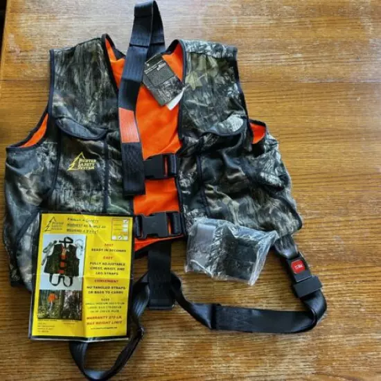 NWT Mossy Oak Hunter Safety System Harness Large/X Large, Camo And Orange