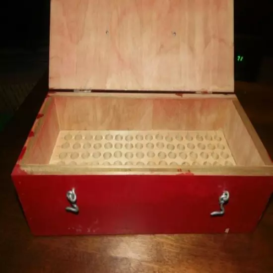 Handmade Wooden Rifle Cartridge Box Holds 96 Cartridges