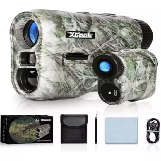 XGeek 6.5X Laser Rangefinder 7 Modes for Hunting/Golf, 600/1000 Yards Three Lens