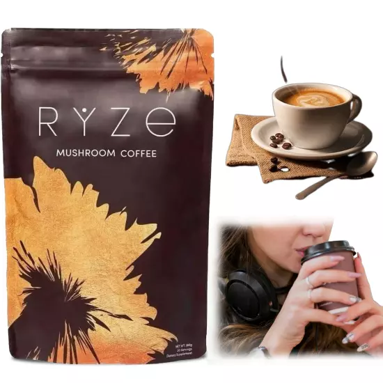 RYZE Mushroom Coffee 30 Servings - Good Organic Supplement - Free Shipping