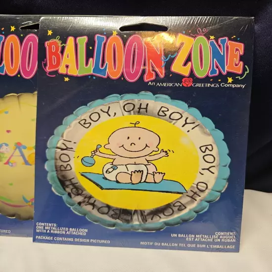 (3) VTG American Greetings Balloon Zone - Baby And Boy OH boy