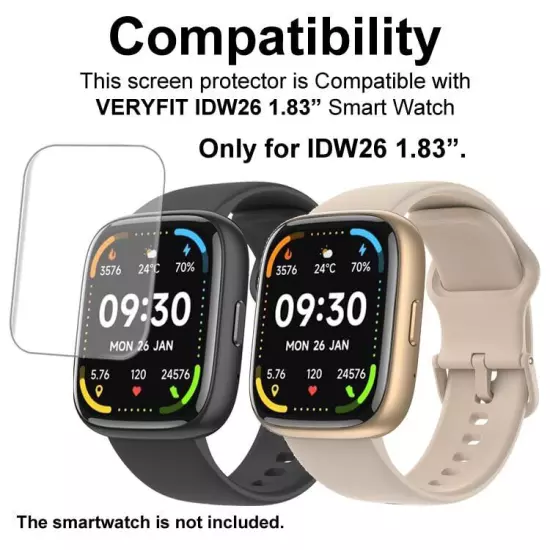 Compatible with Faweio IDW26 1.83”, Soft Smart Watch Screen Protector, TPU, 6 