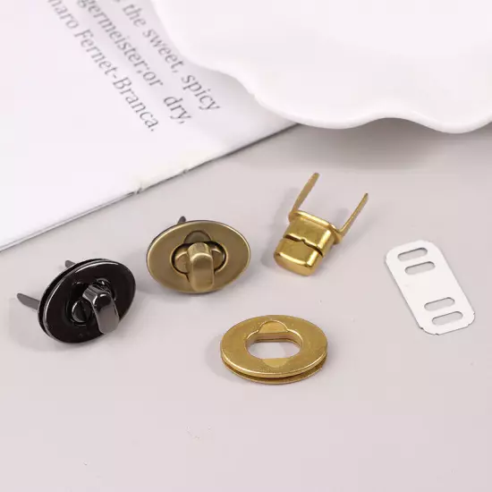 Metal Oval Twist Lock Clasp Turn Lock For DIY Handbag Purse Luggage Hardware