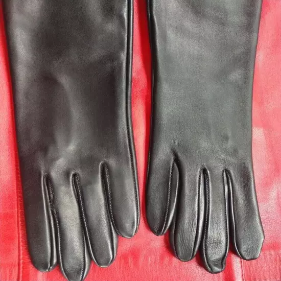 Size 9 ULTRA LONG R.C.E. UNLINED KID LEATHER GLOVES ITALY FORMAL EVENING BOUDOIR