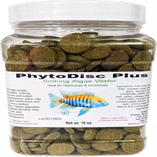 Brine Shrimp Direct PhytoDisc Plus Spirulina Algae Wafers, 16 oz