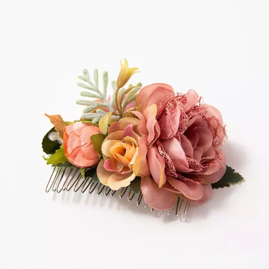 Bridal Boho Rose Flower Hair Comb Clip Hairpin Wedding Party Hair Accessories□