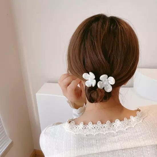 Women Flower Pearl Hairpin Bun Maker Twist Headbands US Hair Accessories C4W7