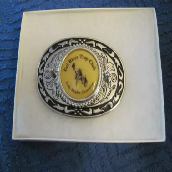 Ladies shooting trophy belt buckle (Eel River Trap Club) Ladies single champion