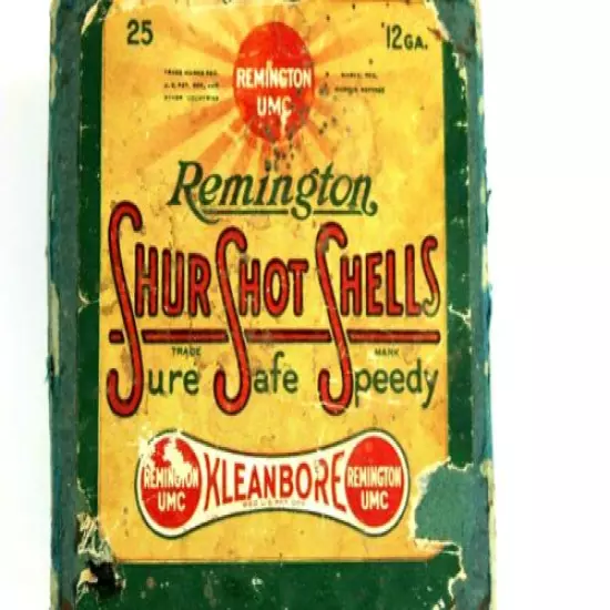 Vintage Remington SUNBURST Shur Shot Shells TWO PIECE BOX - Empty Paper Label 