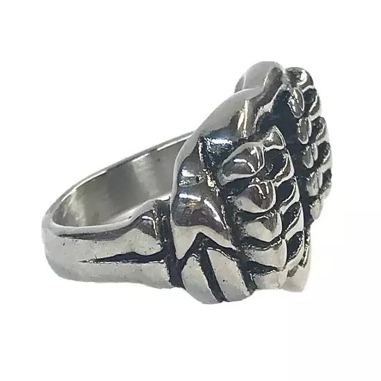 Stainless Steel Men’s Biker Style Ring Size 12 Prisoner Of Love Hands 15 Grams