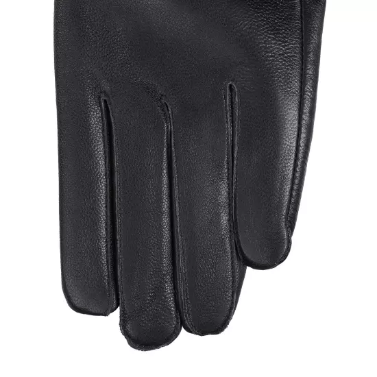 Women Genuine Lambskin Leather Gloves With Real Fox Fur Trim Cuff Winter Warm