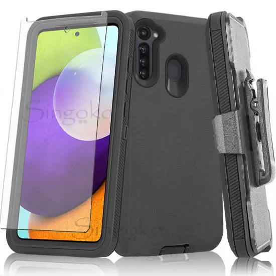 RUGGED SHOCKPROOF Phone ARMOR Case Cover Clip Holster Stand + SCREEN PROTECTOR