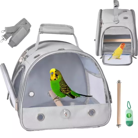 Bird Carrier Travel Cage with Stand, Small Bird Travel Carrier for Parrot wit...