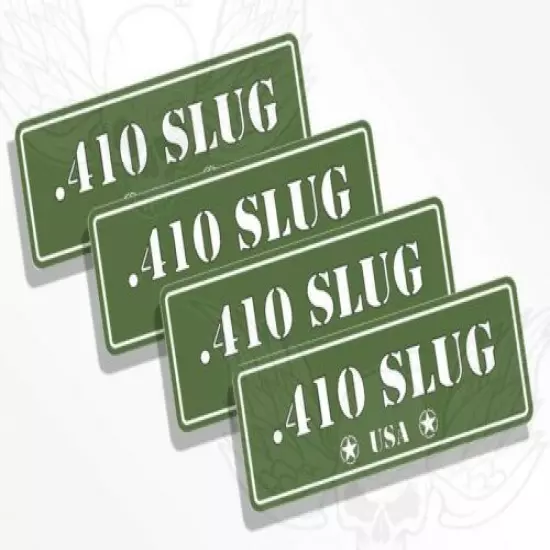 Ammo Can Decals 410 SLUG Four Ammo Can Stickers 410 Slug Ammo Can Labels Drab OD