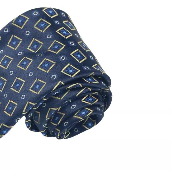 CANALI Blue Gold Geometric Silk Tie ITALY 60.5"/ 4"