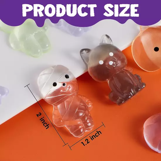 24 PCS Halloween Mochi Squishy Toys, Soft Squishy Toy Cute Squeezes, Stress Reli